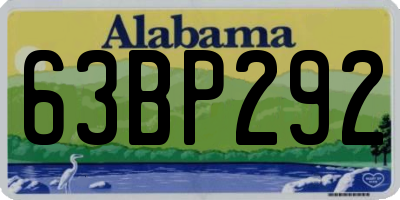 AL license plate 63BP292