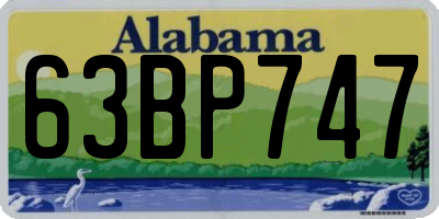 AL license plate 63BP747