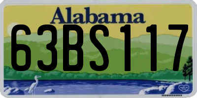 AL license plate 63BS117
