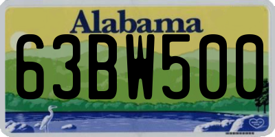 AL license plate 63BW500