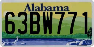 AL license plate 63BW771