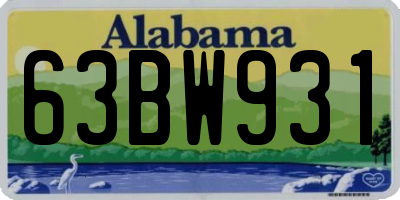 AL license plate 63BW931