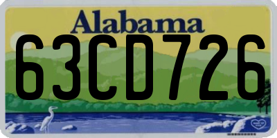 AL license plate 63CD726