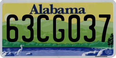 AL license plate 63CG037