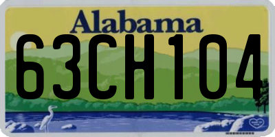AL license plate 63CH104