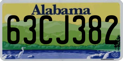 AL license plate 63CJ382