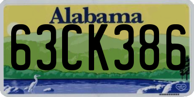 AL license plate 63CK386
