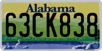 AL license plate 63CK838