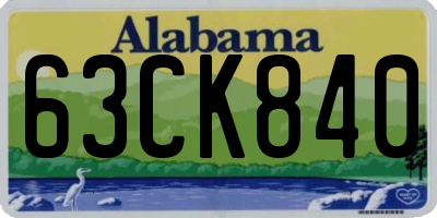 AL license plate 63CK840