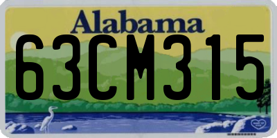 AL license plate 63CM315
