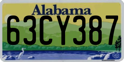AL license plate 63CY387