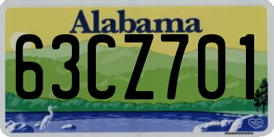 AL license plate 63CZ701