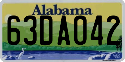 AL license plate 63DA042