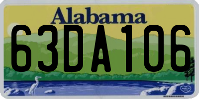 AL license plate 63DA106