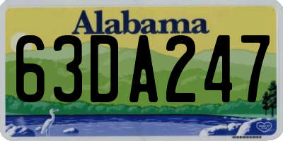 AL license plate 63DA247