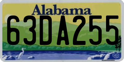 AL license plate 63DA255