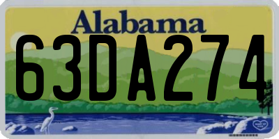 AL license plate 63DA274