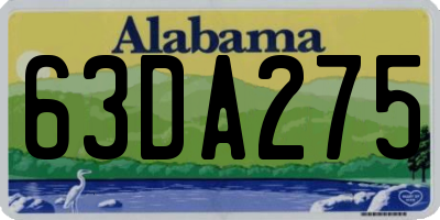 AL license plate 63DA275