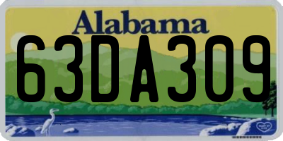 AL license plate 63DA309
