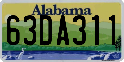 AL license plate 63DA311