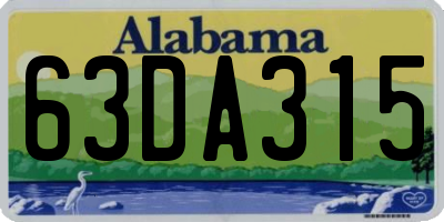 AL license plate 63DA315