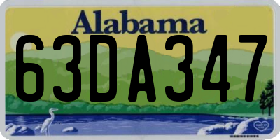 AL license plate 63DA347