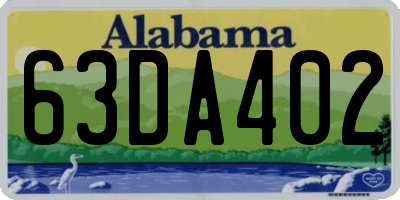 AL license plate 63DA402