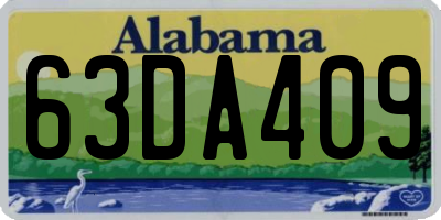AL license plate 63DA409