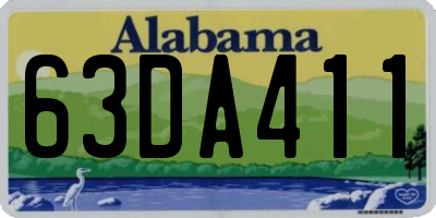 AL license plate 63DA411