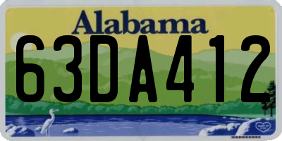 AL license plate 63DA412