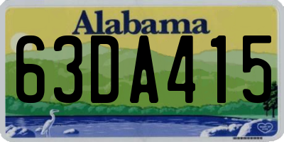 AL license plate 63DA415