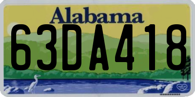 AL license plate 63DA418
