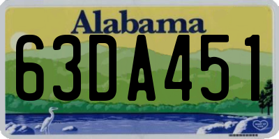 AL license plate 63DA451