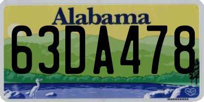AL license plate 63DA478