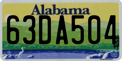 AL license plate 63DA504