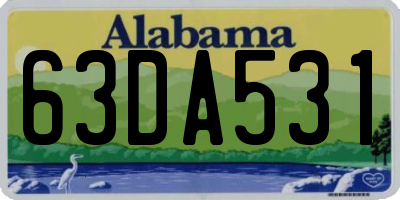 AL license plate 63DA531