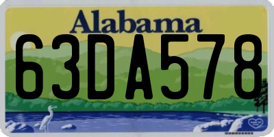 AL license plate 63DA578