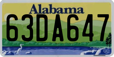 AL license plate 63DA647