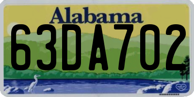 AL license plate 63DA702