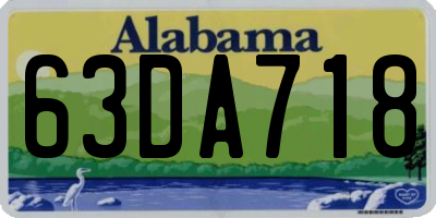 AL license plate 63DA718