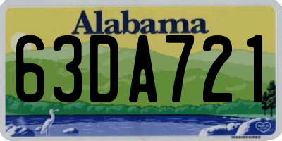 AL license plate 63DA721