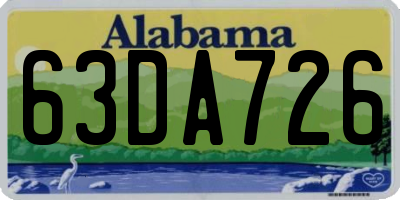 AL license plate 63DA726