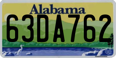 AL license plate 63DA762