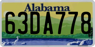 AL license plate 63DA778