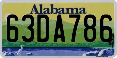 AL license plate 63DA786