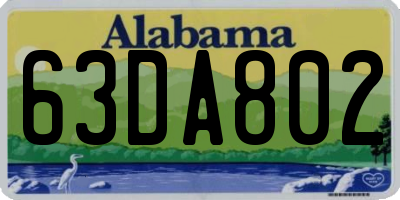 AL license plate 63DA802
