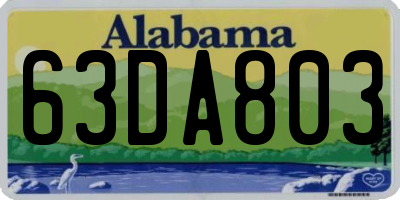 AL license plate 63DA803