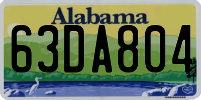 AL license plate 63DA804