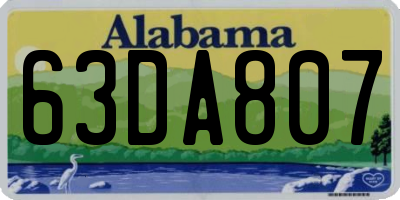 AL license plate 63DA807