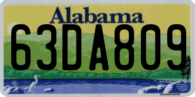 AL license plate 63DA809